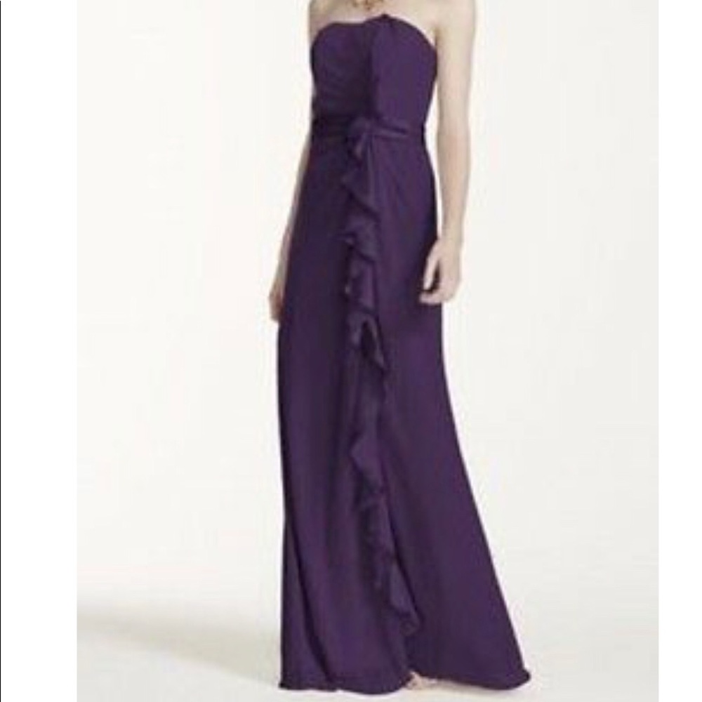 David’s Bridal F14336, A-line dress, plum size 14